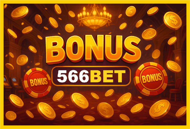 Imagem promovendo bônus 566BET com recompensas imperdíveis.